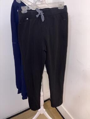 FIGS Technical Collection Scrub Pants XS 2 Pairs Navy & Black Drawstring Solid